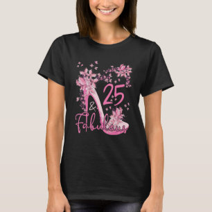 25. en Fabulous Floral Butterflies High Heels 25th T-shirt