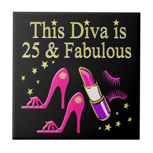 25 EN FANTASTISCH OOGVERBLINDEND DIVA-ONTWERP TEGELTJE (Voorkant)