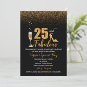 25 en fantastische verjaardagsuitnodiging voor vro kaart (Staand voorkant)