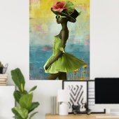 *~* 25 FD2 Levendige Tropische Zwarte Vrouw Godinn Poster (Thuiskantoor)