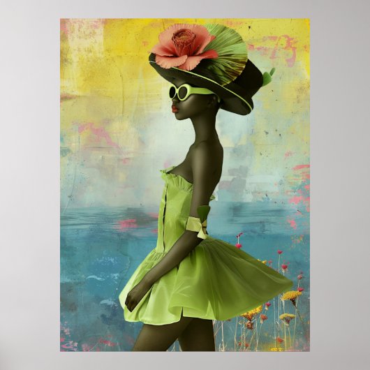 *~* 25 FD2 Levendige Tropische Zwarte Vrouw Godinn Poster (Voorkant)