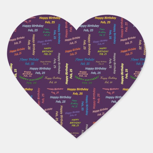 25 februari, 25 oktober Sticker (Voorkant)