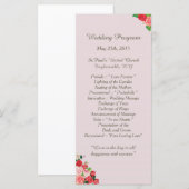25 Floral Wedding Programma's Pik en Red Roses (Voorkant / Achterkant)