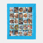 25 Foto Collage - Aangepaste tekst - Blauw Fleece Deken (Voorkant)