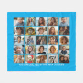 25 Foto Collage - Aangepaste tekst - Blauw Fleece Deken (Voorkant (Horizontaal))