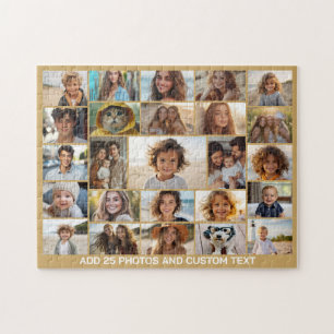 25 Foto Collage - Aangepaste Tekst - Champagne Gou Legpuzzel