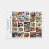 25 Foto Collage - Aangepaste Tekst - Wit Grijs Fleece Deken (Voorkant (Horizontaal))