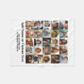 25 foto-collage - Aangepaste tekst - Zwart en wit Fleece Deken (Voorkant (Horizontaal))