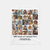 25 foto-collage - Aangepaste tekst - Zwart en wit Fleece Deken (Voorkant)