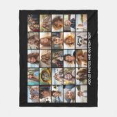 25 foto collage - Aangepaste tekst - Zwart Fleece Deken (Voorkant)