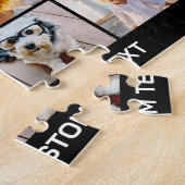 25 Foto Collage - Aangepaste Tekst - Zwart Legpuzzel (Zijkant)