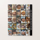 25 Foto Collage - Aangepaste Tekst - Zwart Legpuzzel (Verticaal)