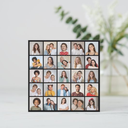 25 Foto Collage Editable Color Wenskaart (Staand voorkant)