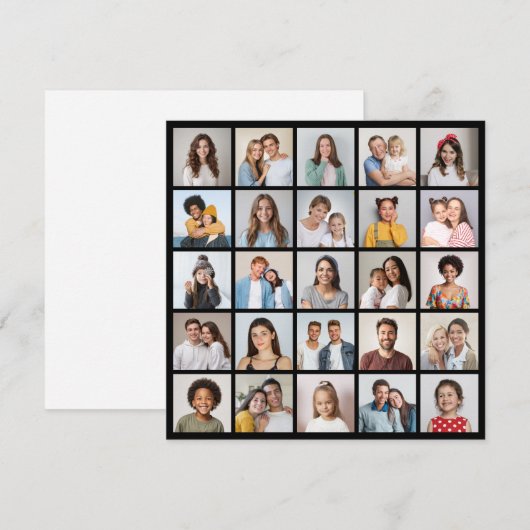 25 Foto Collage Editable Color Wenskaart (Voorkant / Achterkant)
