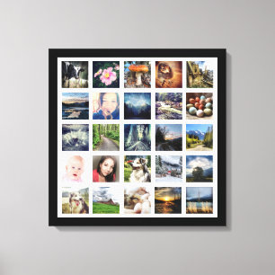 25 Foto collage van uw favoriete Afbeeldingen Canvas Afdruk