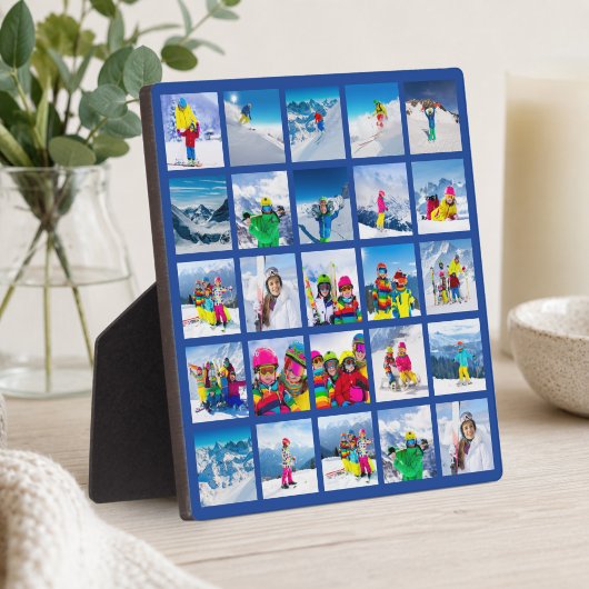 25 Foto Raster Collage Donkerblauw Fotoplaat
