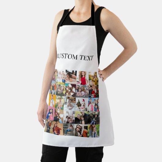 25 Foto's Collage Raster met Aangepaste Tekst Wit Schort (Insitu)