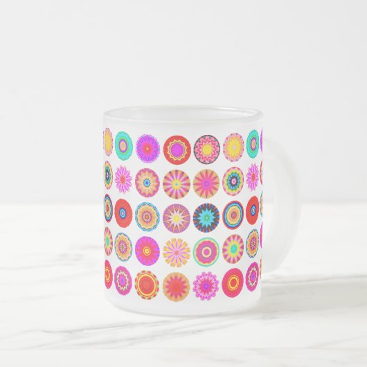 25 fractal Mandalas - Gepersonaliseerd Matglas Koffiemok (Voorkant rechts)