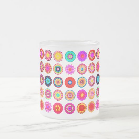 25 fractal Mandalas - Gepersonaliseerd Matglas Koffiemok (Center)