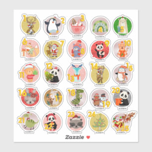 25 Gepersonaliseerde ADVENT CALENDAR Goody Bag Gen Sticker