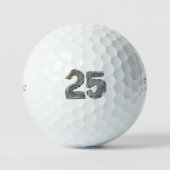 25 Gepilde Zilvernummers Golf Balls Golfballen (Voorkant)