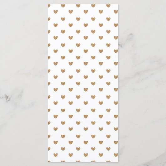 25 Gold Love Hearts Wedding Menu Kaarten (Achterkant)