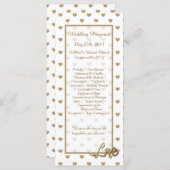 25 Gold Love Hearts Wedding Programs Programmakaart (Voorkant / Achterkant)