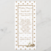 25 Gold Love Hearts Wedding Programs Programmakaart (Voorkant)