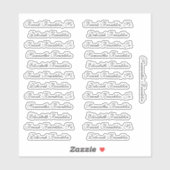 25 Guest Names Elegant English P Calligrafie Sticker (Vel)