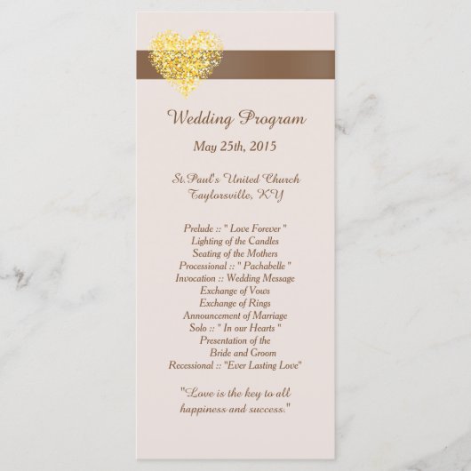 25 herfst Hart Wedding Programma's (Voorkant)