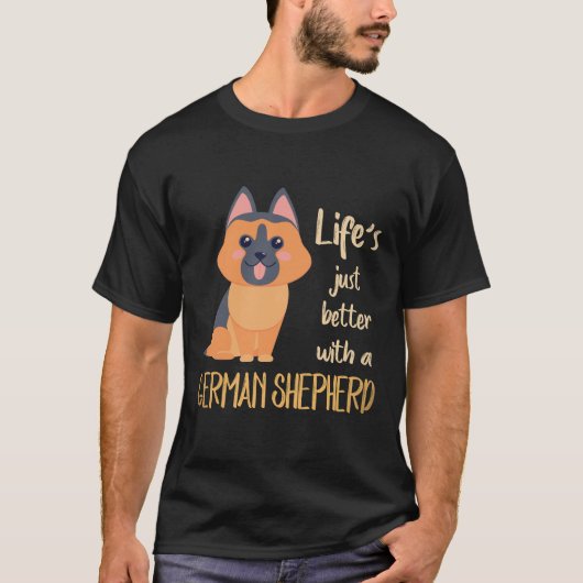25 Het leven is gewoon beter met een Duitse herder T-shirt (Voorkant)
