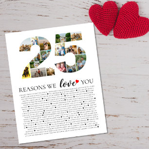25 huwelijksjubileum redenen waarom we van je houd poster
