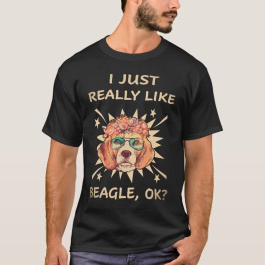 25 Ik vind Beagle gewoon echt leuk T-shirt (Voorkant)