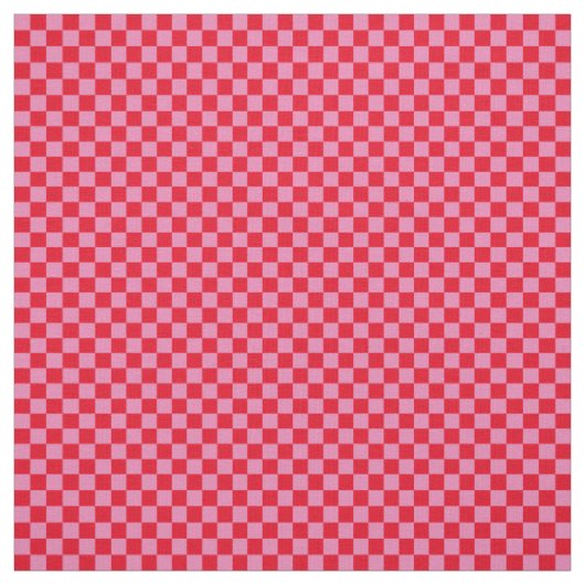 .25 Inch Controles Roze en Rood Geruit Stof (Swatch)