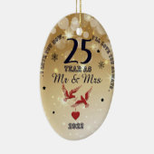 25 jaar als de heer & mevrouw 2022 | Gelukkig Jubi Keramisch Ornament (Rechts)