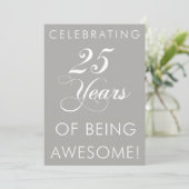 25 Jaar Awesome Uitnodiging (Staand voorkant)