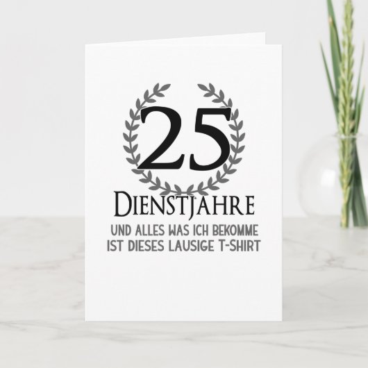 25 jaar bedrijfsjubileum werknemer bedrijf kaart (Voorkant)