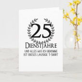 25 jaar bedrijfsjubileum werknemer bedrijf kaart (Gele Bloem)