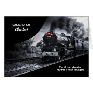 25 jaar boeking trein gefeliciteerd trein