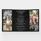 25 jaar bruiloft jubileum fotocollage bewerkbaar spandoek (Horizontaal)