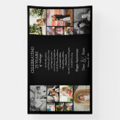 25 jaar bruiloft jubileum fotocollage bewerkbaar spandoek (Verticaal)