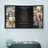 25 jaar bruiloft jubileum fotocollage bewerkbaar spandoek (Beurs)