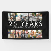 25 jaar bruiloft jubileum fotocollage bewerkbaar spandoek (Horizontaal)