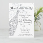 25 Jaar Champagne Viering Kaart (Staand voorkant)