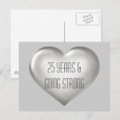 25 jaar en sterk zilveren Jubileum Briefkaart (Voorkant / Achterkant)
