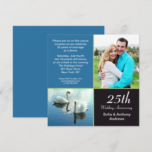 25 jaar foto jubileum uitnodiging (Voorkant / Achterkant)