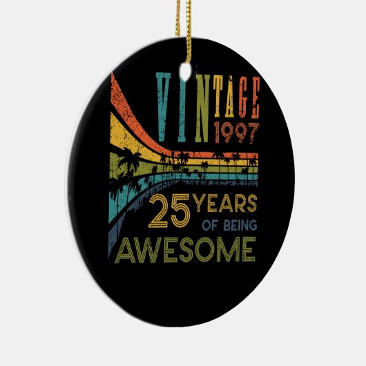 25 jaar  geboortedag 1997 25e verjaardag keramisch ornament (Rechts)