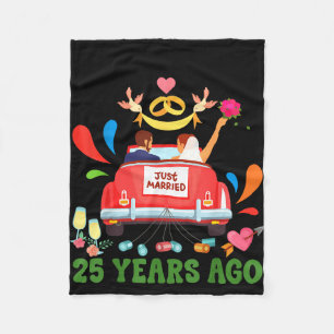 25 jaar geleden getrouwd, grappig 25-jarig jubileu fleece deken