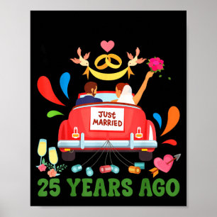 25 jaar geleden getrouwd, grappig 25-jarig jubileu poster