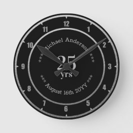 25 jaar gepersonaliseerde ronde jubiléumklok klok